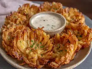 air fryer blooming onion bites - featured image