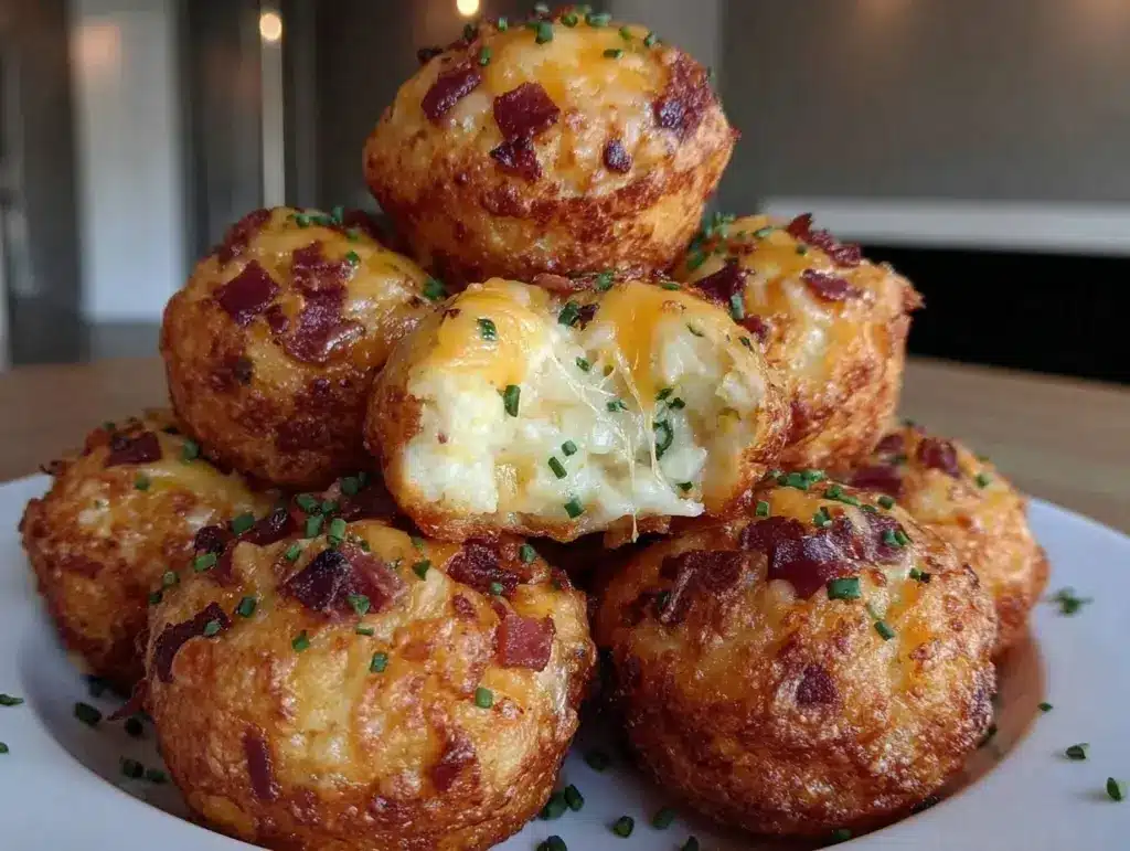 bacon cheddar mashed potato puffs - featured image