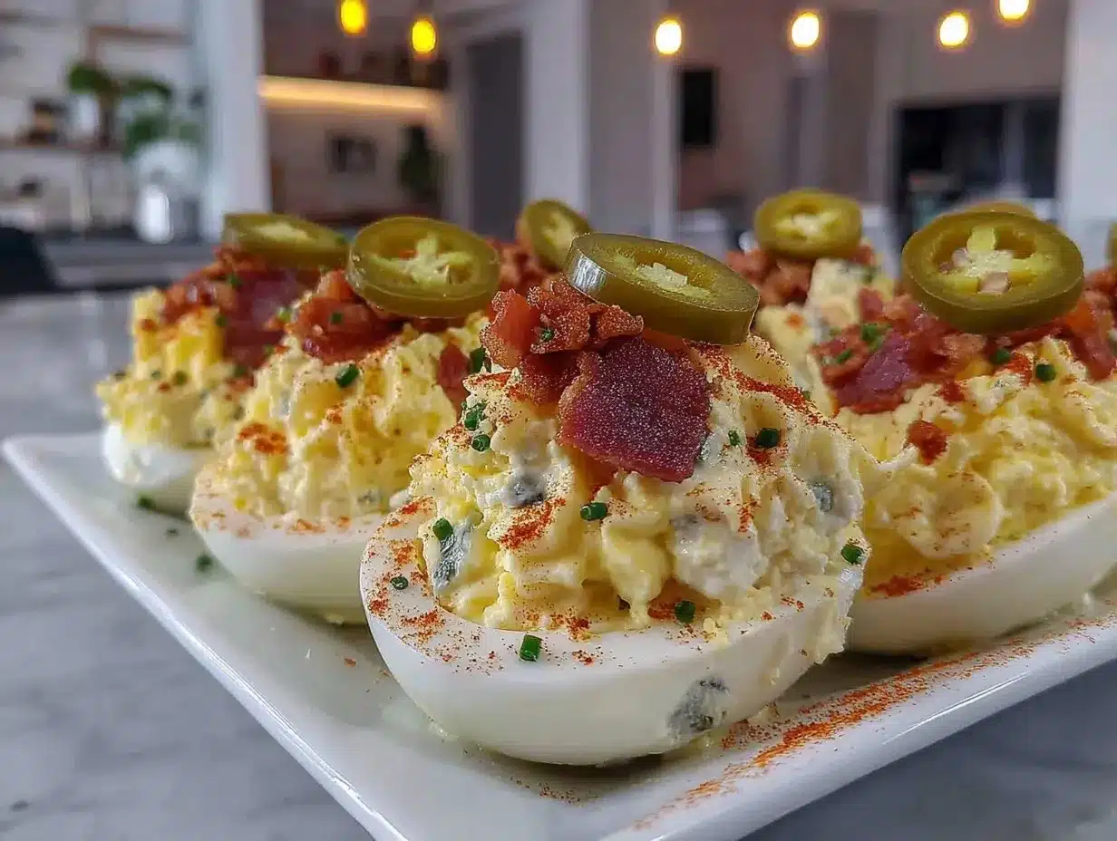 Bacon Jalapeño Popper Deviled Eggs preparation steps