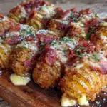 bacon ranch cheesy potato sticks - featured image