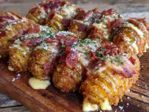 bacon ranch cheesy potato sticks - featured image