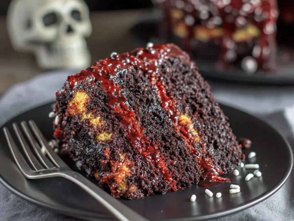Black Velvet Halloween Marble Cake - featured image
