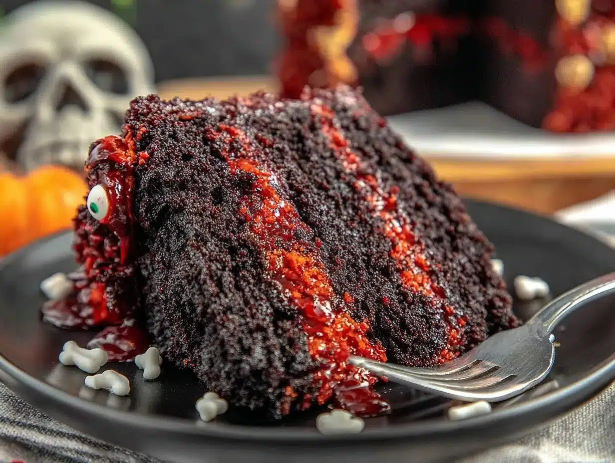 Black Velvet Halloween Marble Cake preparation steps