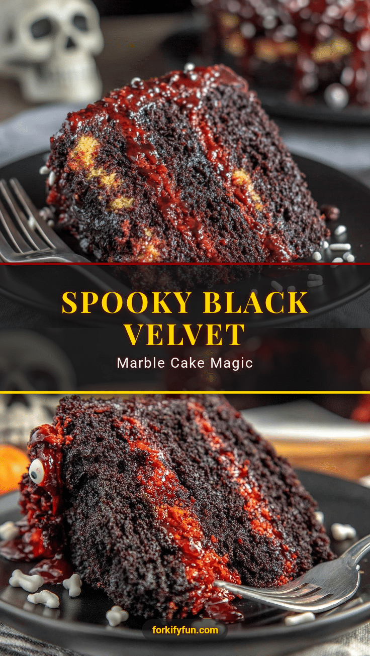 Black Velvet Halloween Marble Cake recipe