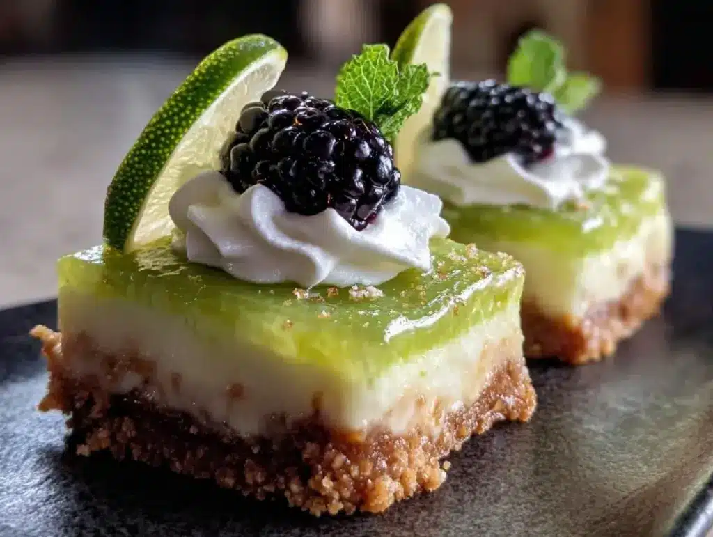 Blackberry Lime Mousse Cheesecake Bars - featured image