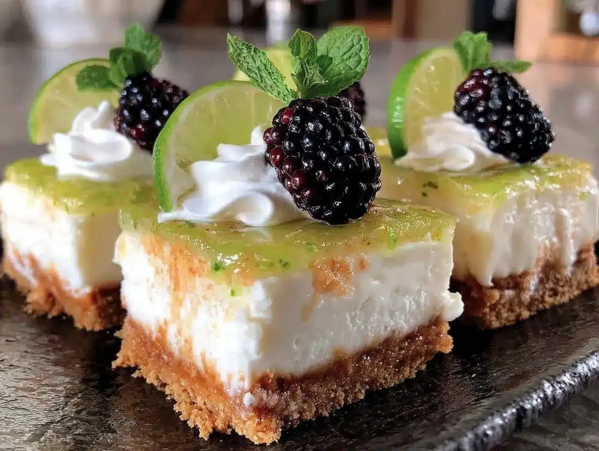 Blackberry Lime Mousse Cheesecake Bars preparation steps
