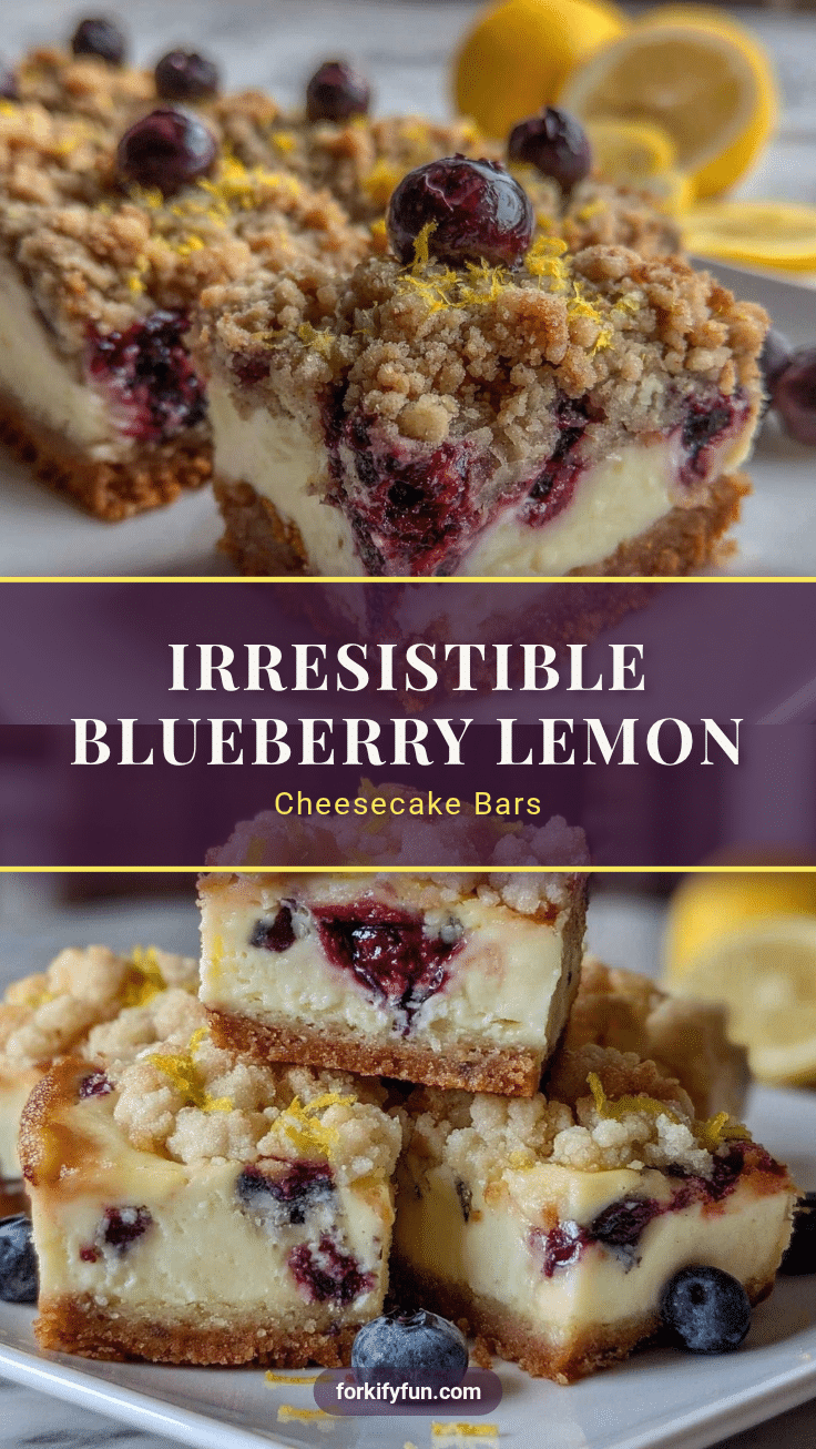 blueberry lemon crumble cheesecake bars recipe