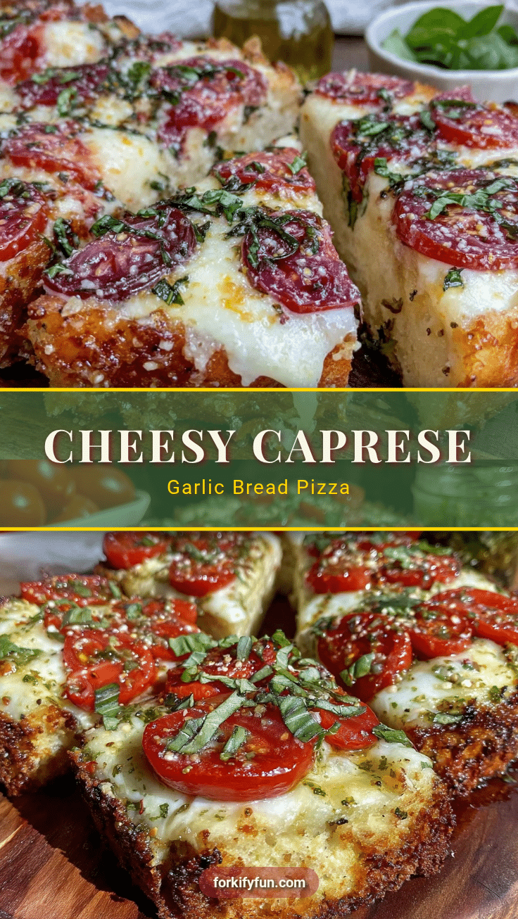 Caprese garlic bread pizza recipe