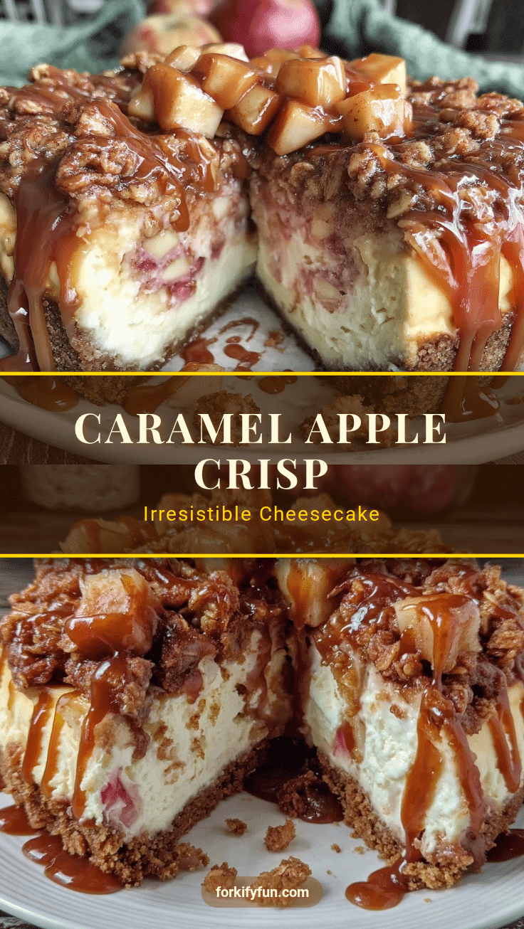 Caramel Apple Crisp Cheesecake recipe