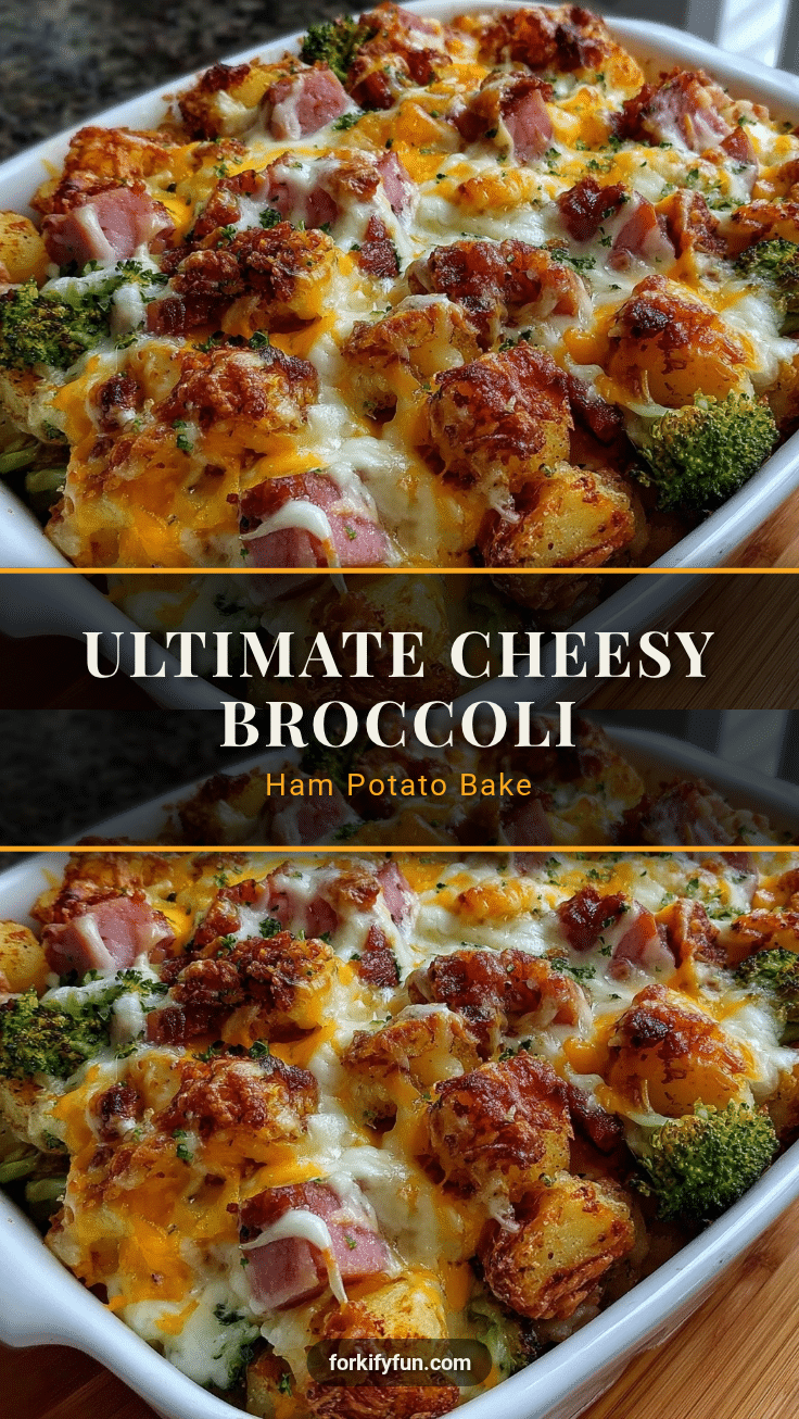 Cheesy Broccoli Ham Potato Casserole recipe