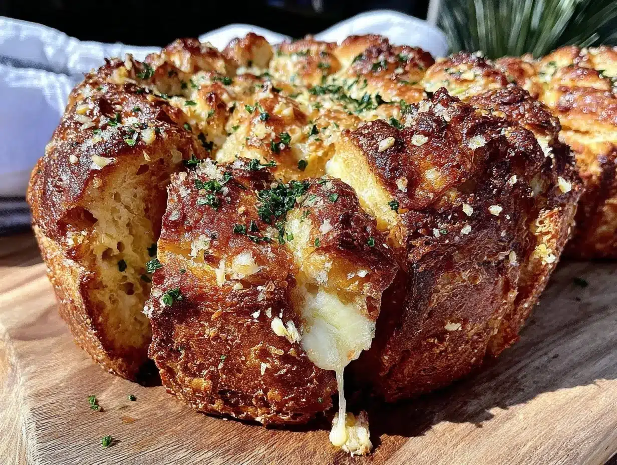 cheesy garlic herb pull-apart bread preparation steps
