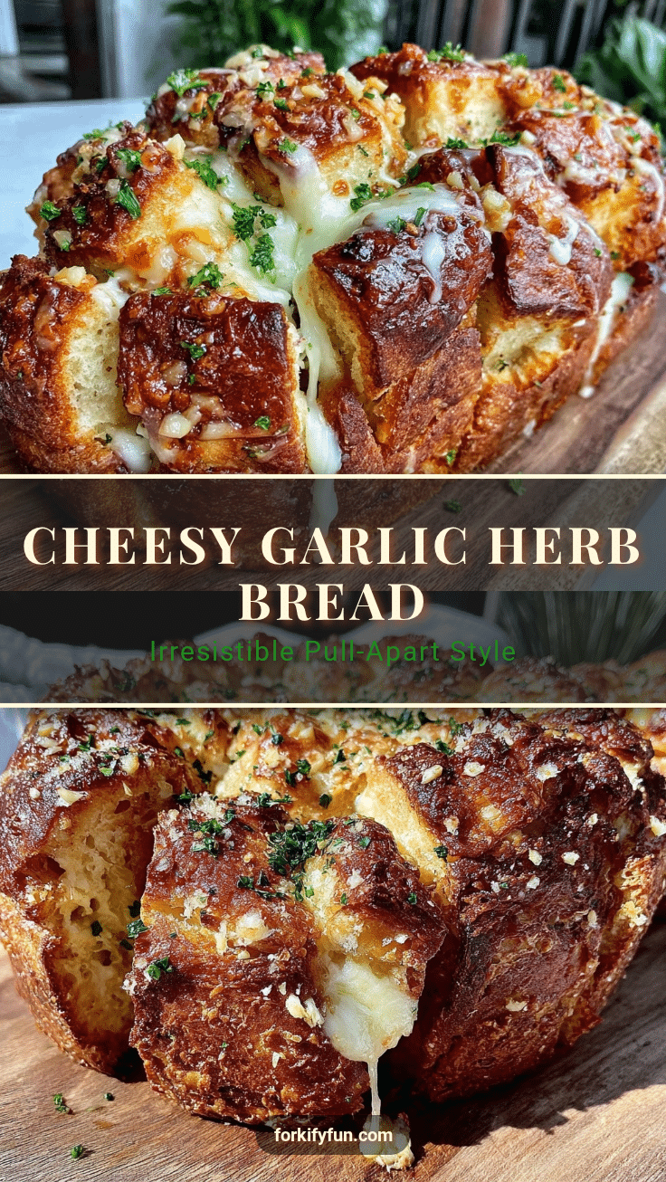 cheesy garlic herb pull-apart bread recipe