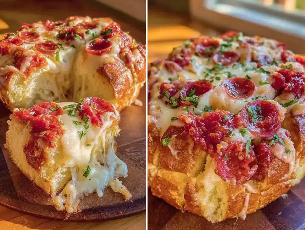 cheesy pepperoni pizza stuffed bread - featured image