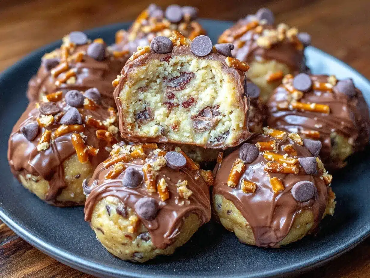 chocolate chip cookie dough protein balls preparation steps