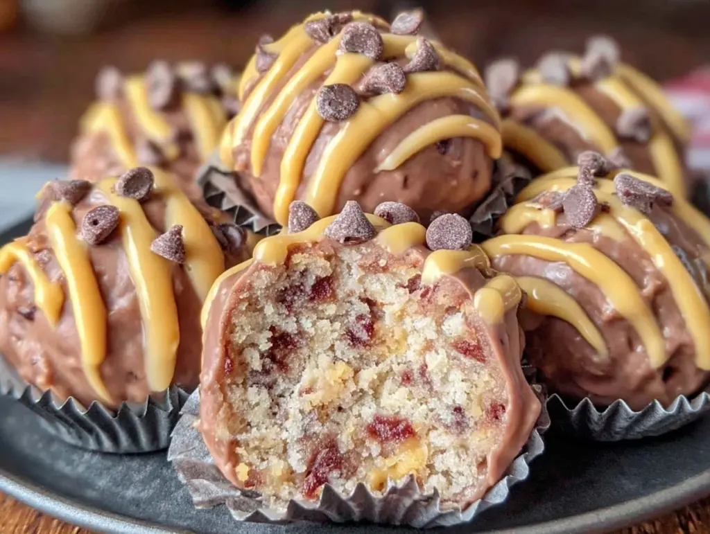 chocolate chip cookie dough protein truffles - featured image