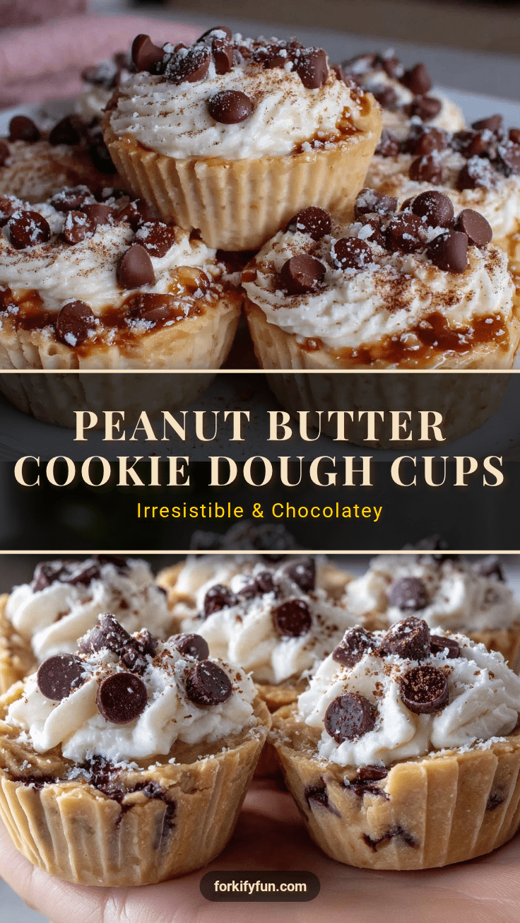 Chocolate Chip Peanut Butter Greek Yogurt Cookie Dough Cups recipe