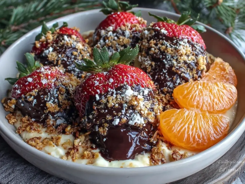 chocolate covered strawberries cottage cheese bowl - featured image