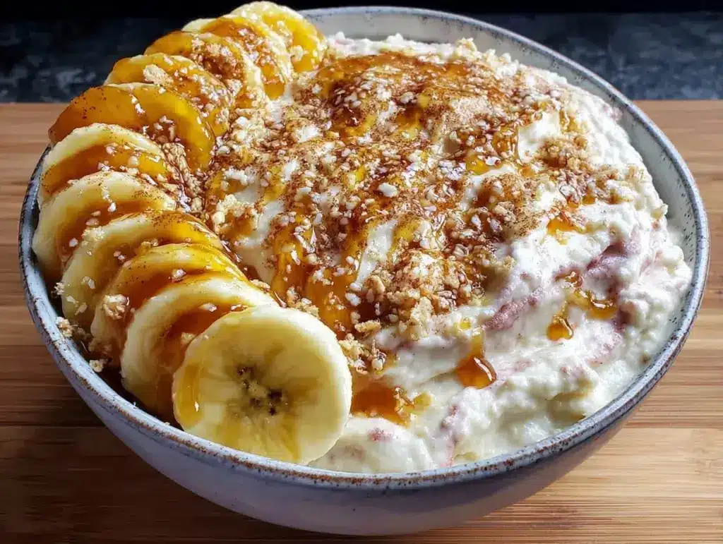 creamy banana nice cream bowl - featured image