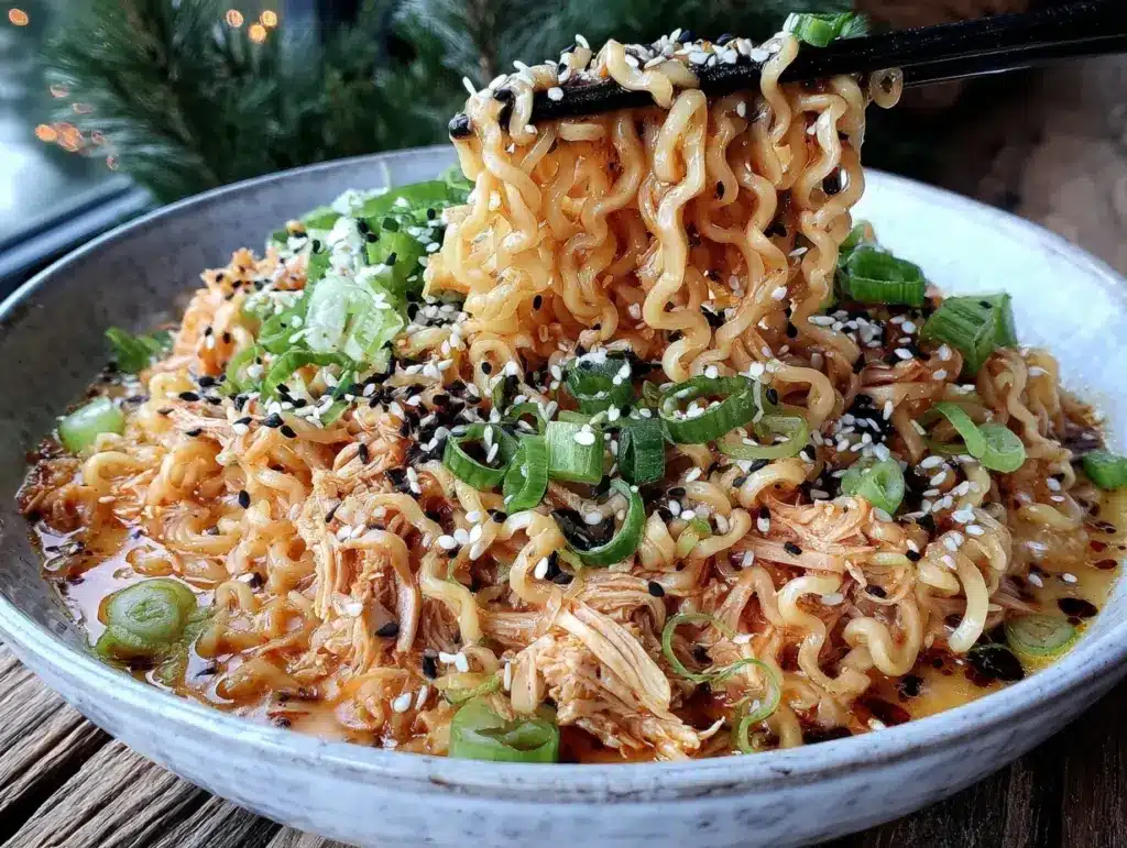 creamy chicken ramen noodle soup - featured image