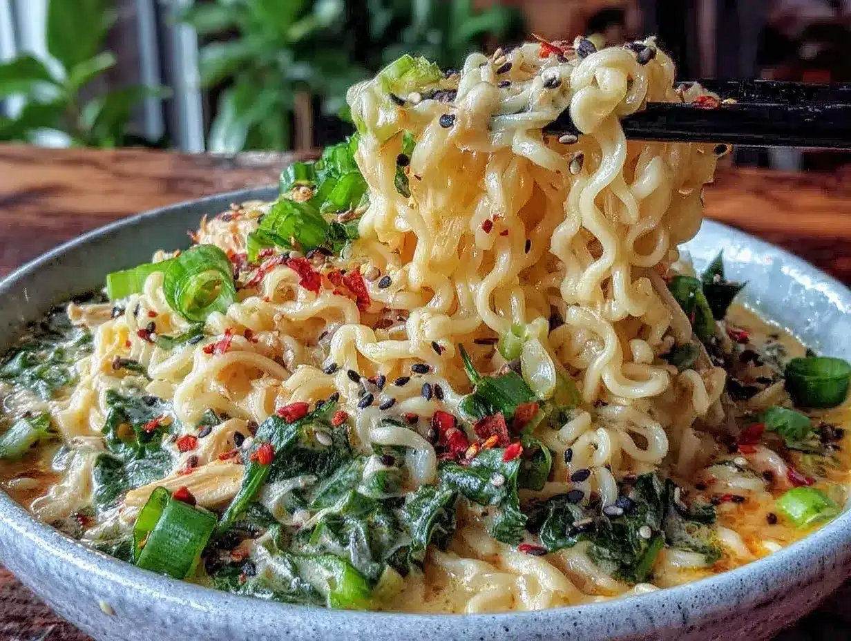 creamy chicken ramen noodle soup preparation steps