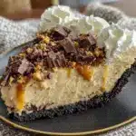 creamy chocolate peanut butter cream pie - featured image