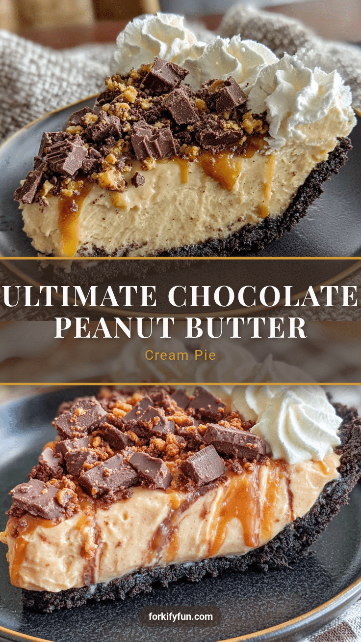 creamy chocolate peanut butter cream pie recipe