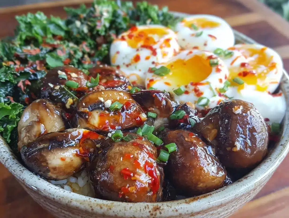 creamy dinner bowl with soft-boiled eggs and chipotle-lime yogurt preparation steps
