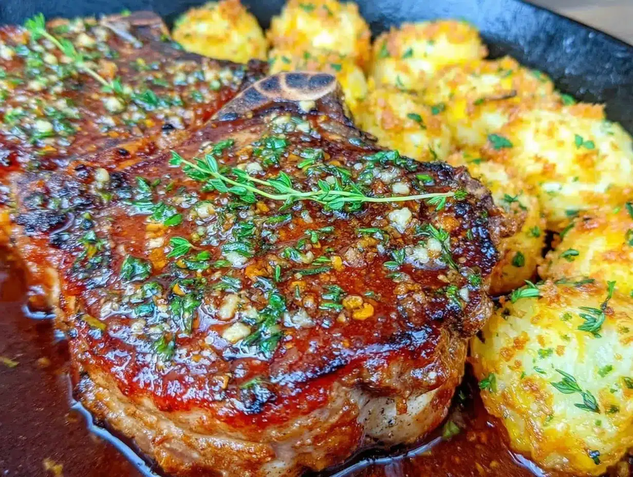 creamy garlic butter pork chops preparation steps