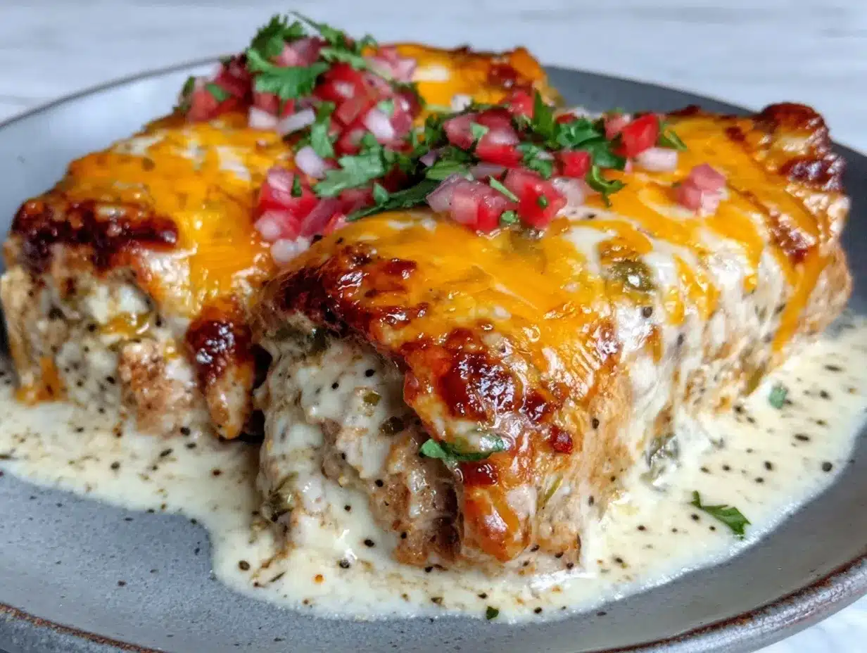 creamy jalapeño popper cheesy chicken enchilada casserole preparation steps