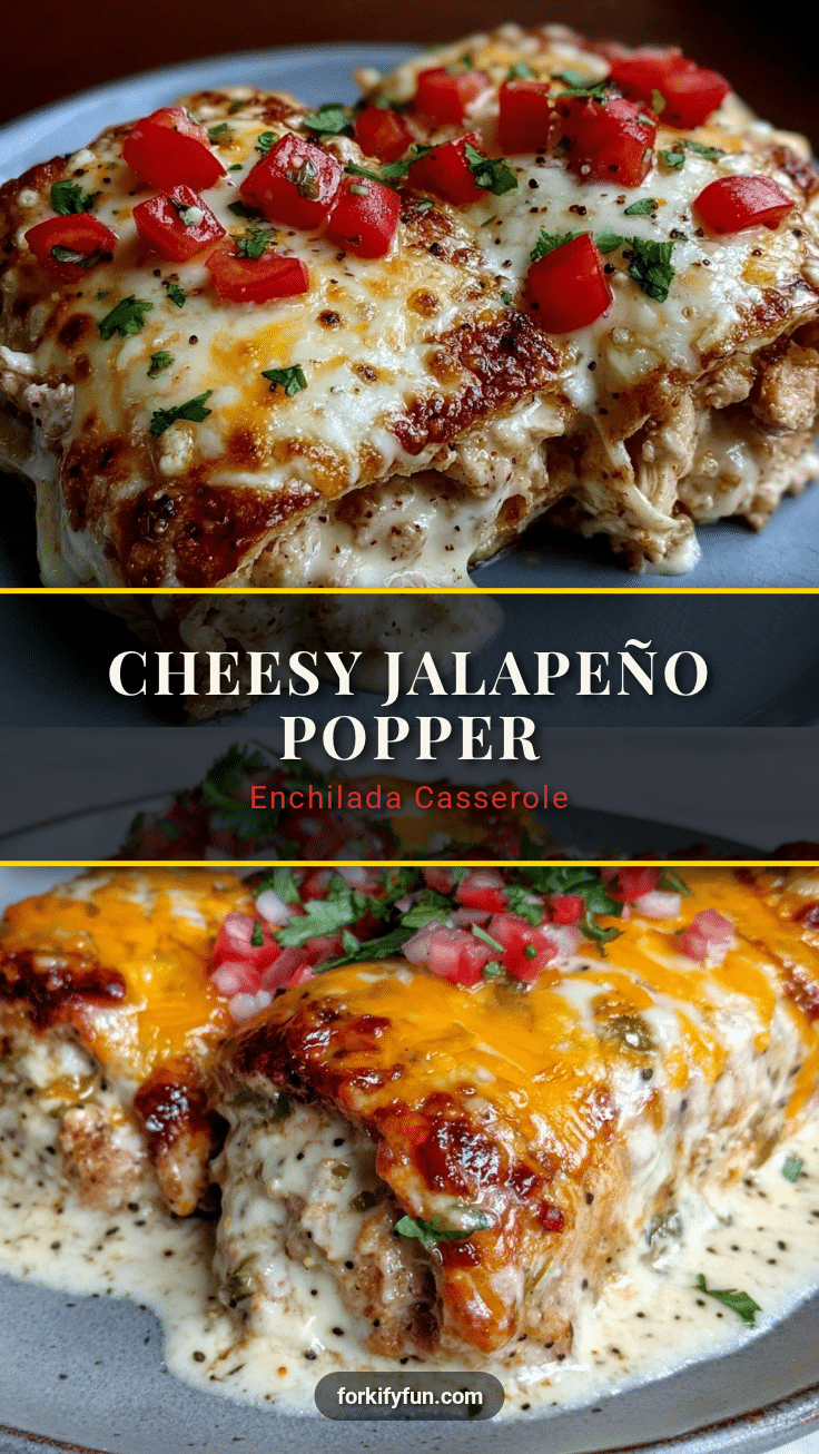 creamy jalapeño popper cheesy chicken enchilada casserole recipe