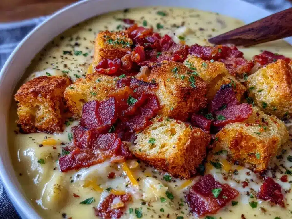creamy loaded baked potato soup - featured image