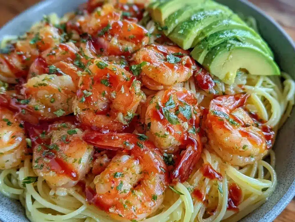 creamy shrimp scampi dinner bowl - featured image