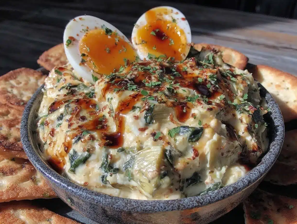 creamy spinach-artichoke party bowl preparation steps