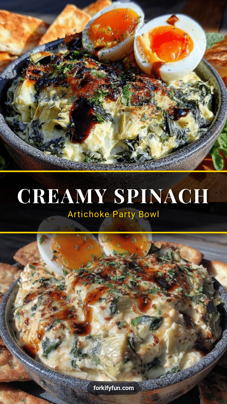 creamy spinach-artichoke party bowl recipe