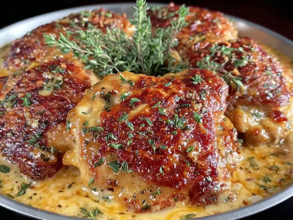 creamy Tuscan garlic chicken thighs - featured image