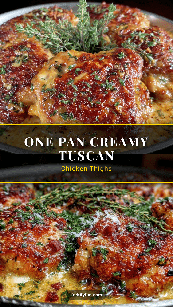 creamy Tuscan garlic chicken thighs recipe