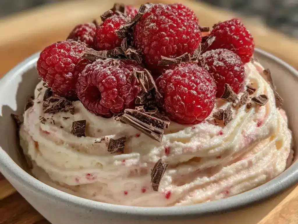 creamy valentine strawberries nice cream bowl - featured image