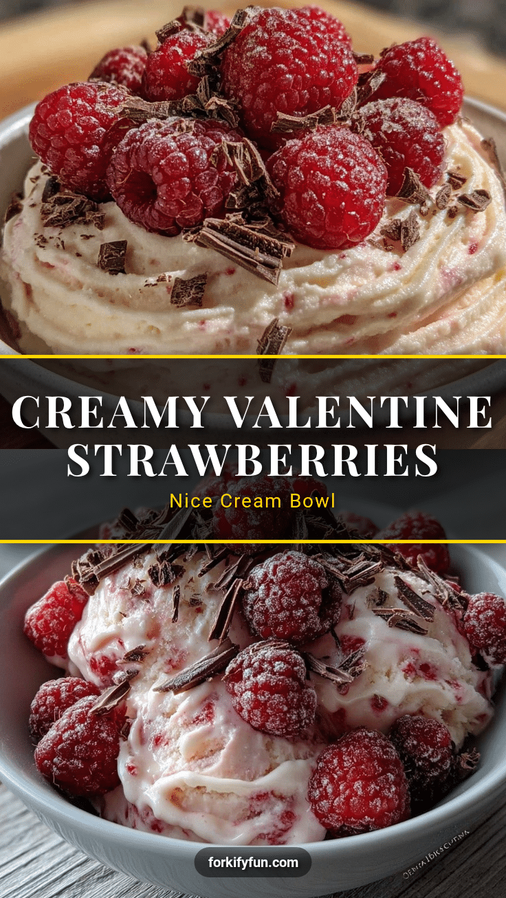 creamy valentine strawberries nice cream bowl recipe