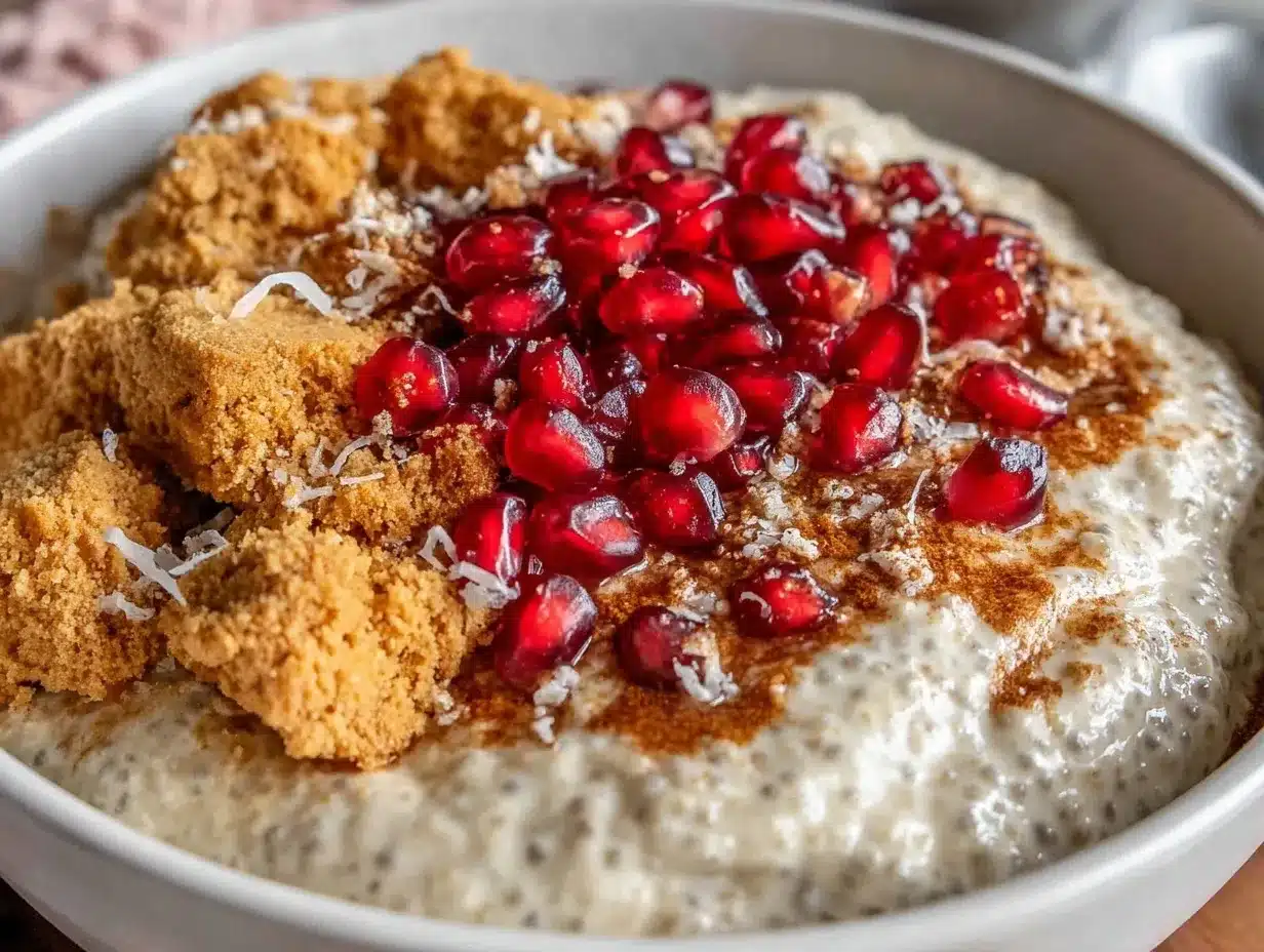 creamy valentines chia pudding bowl preparation steps