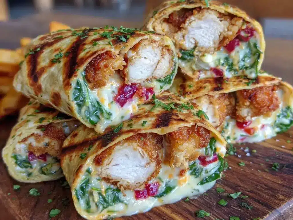 crispy buffalo chicken mozzarella wraps - featured image