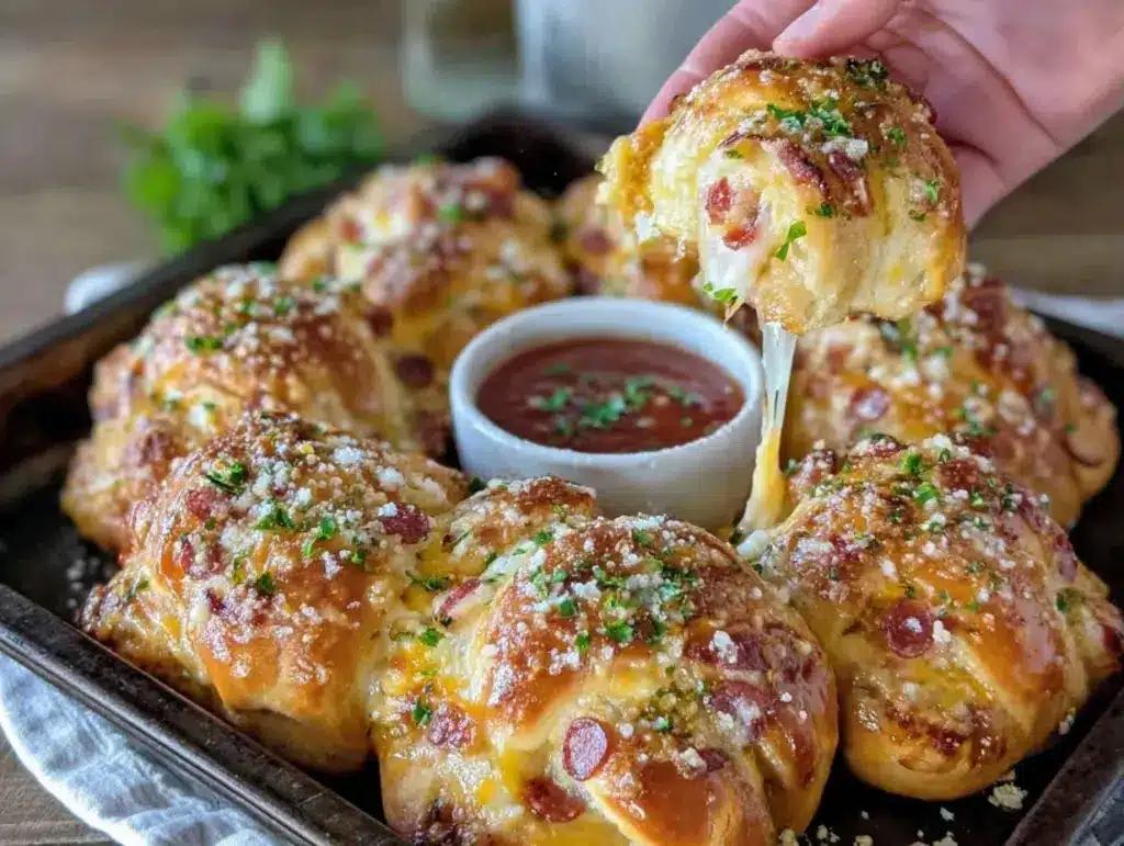 crispy cheesy pepperoni crescent pizza rolls - featured image