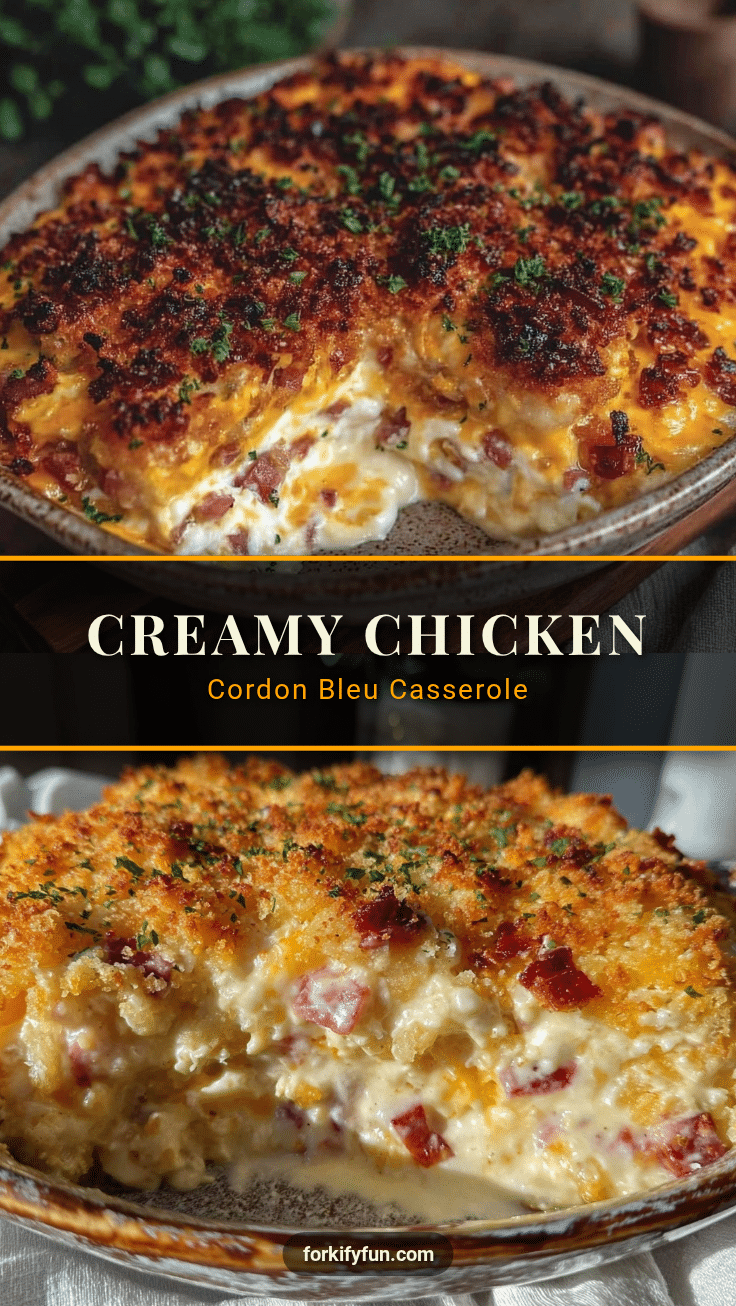 Crispy Chicken Cordon Bleu Casserole recipe