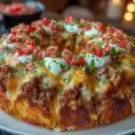 crispy loaded nacho ring wreath - featured image