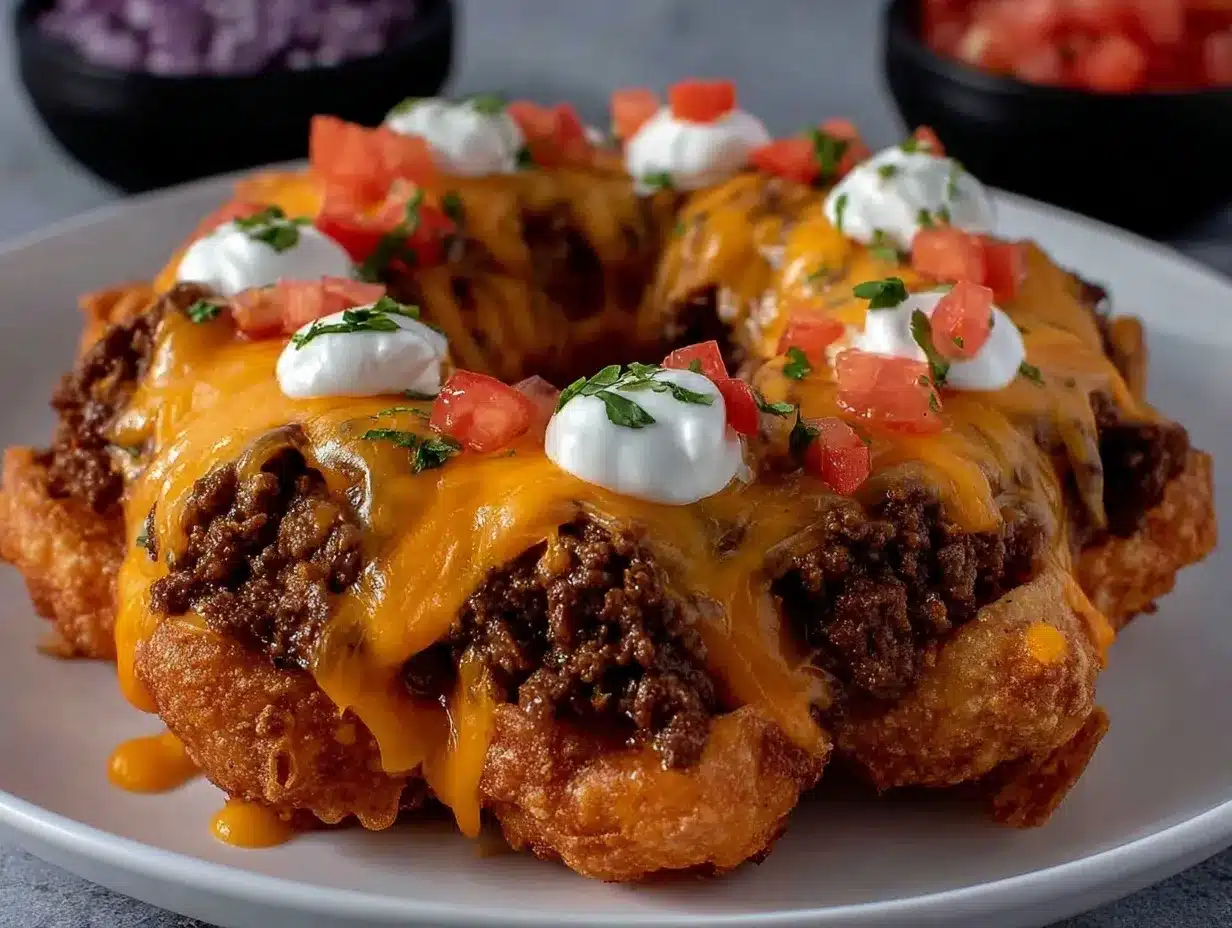 crispy loaded nacho ring wreath preparation steps