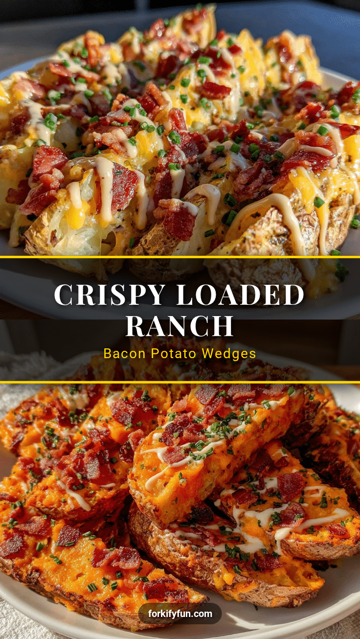 crispy loaded ranch bacon potato wedges recipe