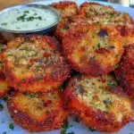 crispy parmesan ranch fried mushrooms - featured image