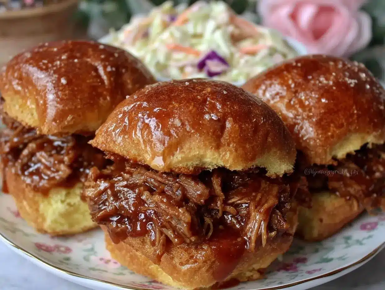 Crock Pot BBQ Pulled Pork Sliders preparation steps
