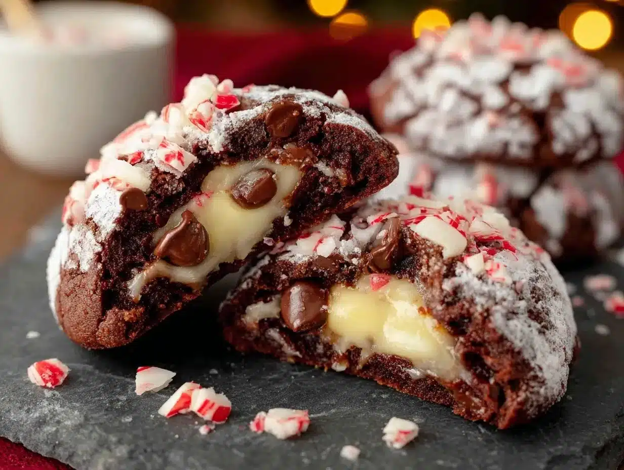 double chocolate peppermint snowball cookies preparation steps