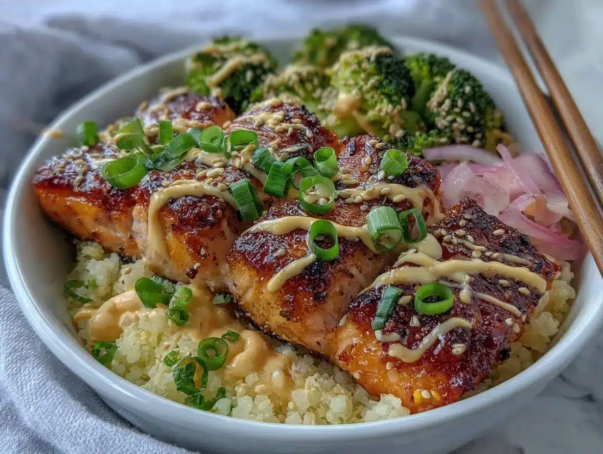easy miso-glazed salmon dinner bowl preparation steps