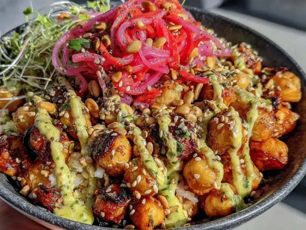 Easy Nourish Bowl with Spicy Harissa Chickpeas - featured image